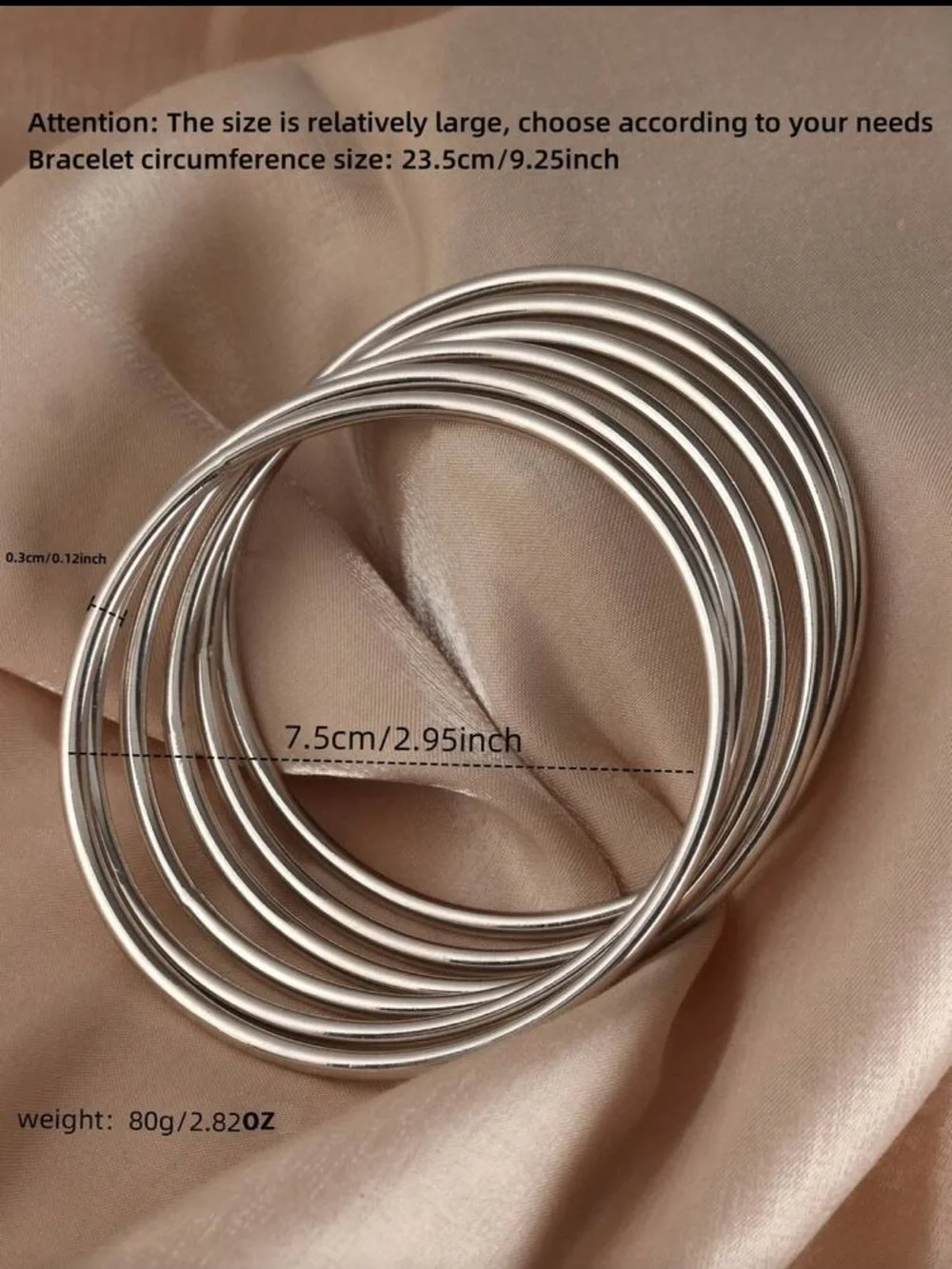 Silver Multi-Bangle Bracelet Stack